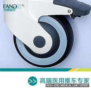 方格牌不銹鋼治療車，雙層單抽帶桶治療車