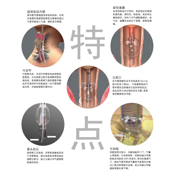 光棒可調(diào)節(jié)加強抽吸型氣管插管