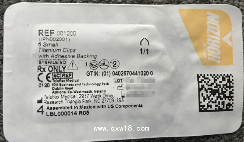 美國(guó)泰利福 Teleflex鈦釘、結(jié)扎釘001200