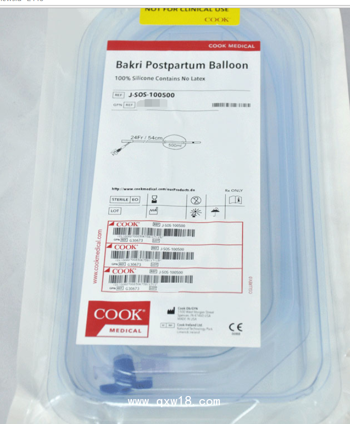 美國(guó)庫(kù)克Bakri 子宮填塞球囊導(dǎo)管J-SOS-100500