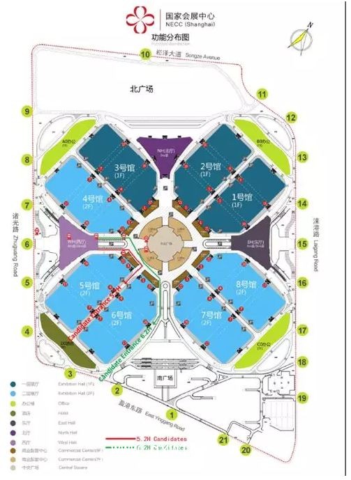 上海國家會展中心展位圖