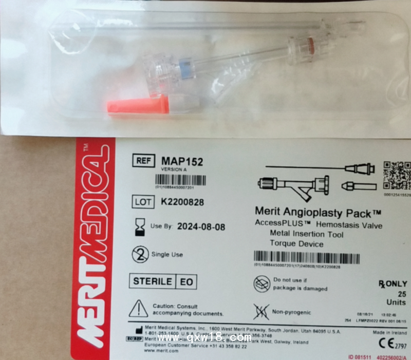 介入耗材美國(guó)MERIT血管成型術(shù)用套件麥瑞特Y閥MAP152