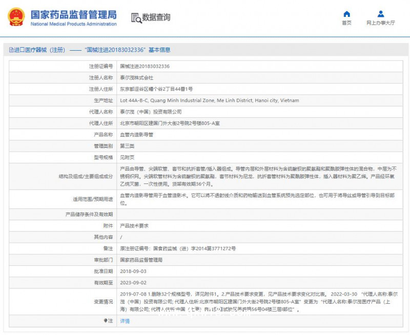 泰爾茂血管內(nèi)造影導管 共用管TIG RH*5TIG110M