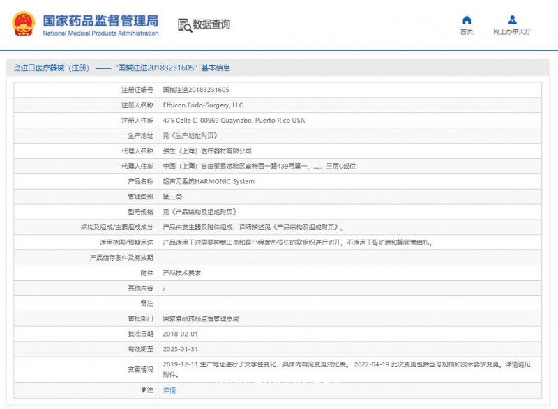 強生 愛惜康 外科用 超聲刀系統(tǒng) 手柄 HP054