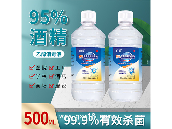 95%酒精消毒液 500ML家用便攜學(xué)校超市工廠安檢