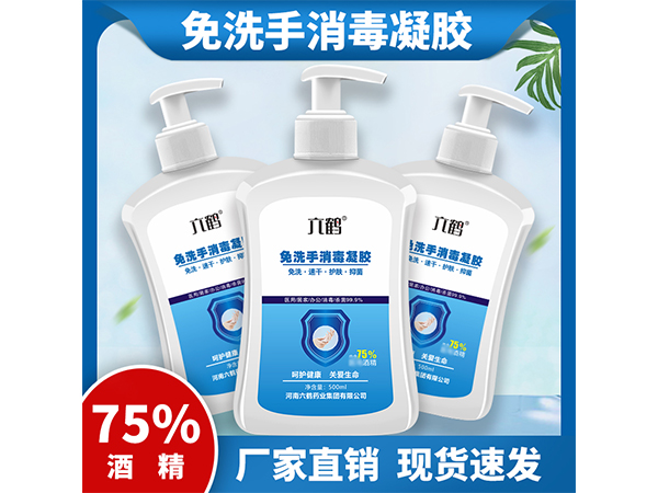六鶴免洗凝膠洗手液500ml含75%酒精消毒凝膠免洗手液