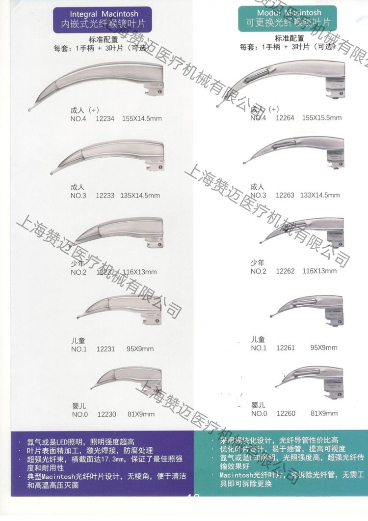 德國(guó)里斯特Riester麻醉光纖喉鏡/難度喉鏡