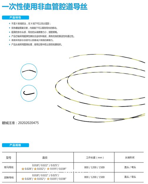一次性使用非血管腔道導絲