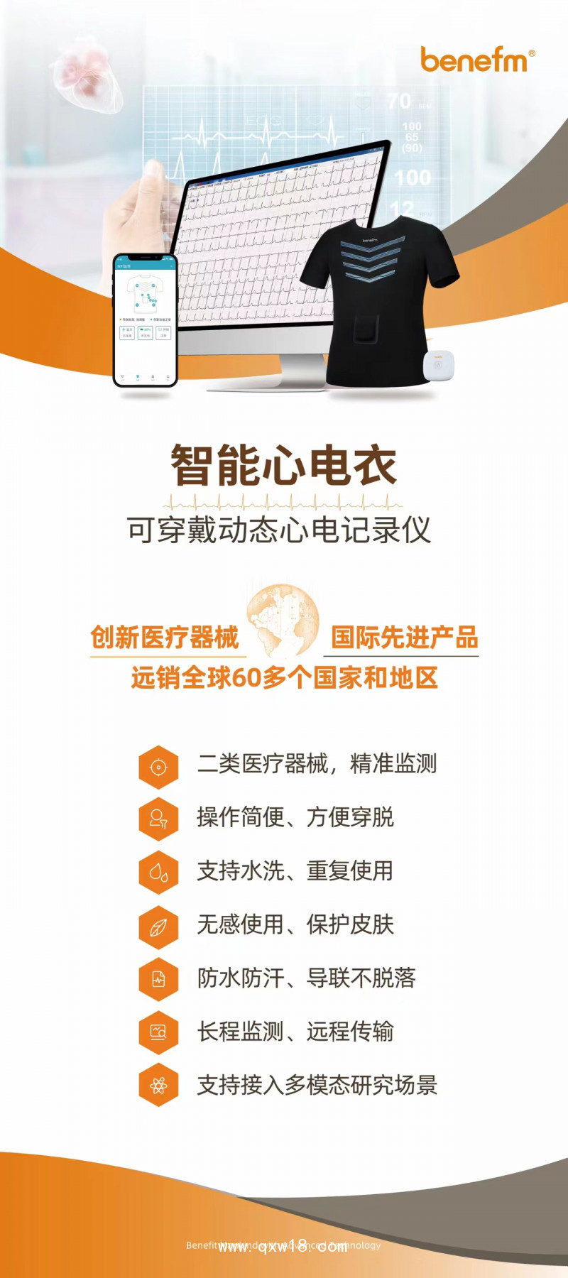 醫(yī)用動態(tài)心電分析儀(12導(dǎo)聯(lián)智能心電衣)