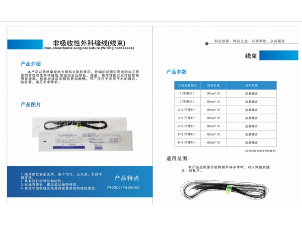 非吸收性縫合線真絲線束