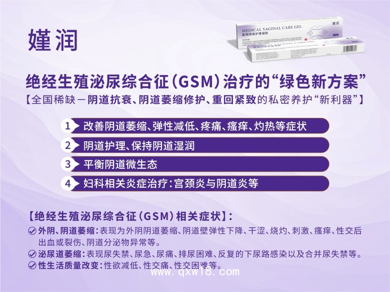 GSM絕經(jīng)陰道萎縮修護、陰道緊致潤滑專用凝膠嫤潤