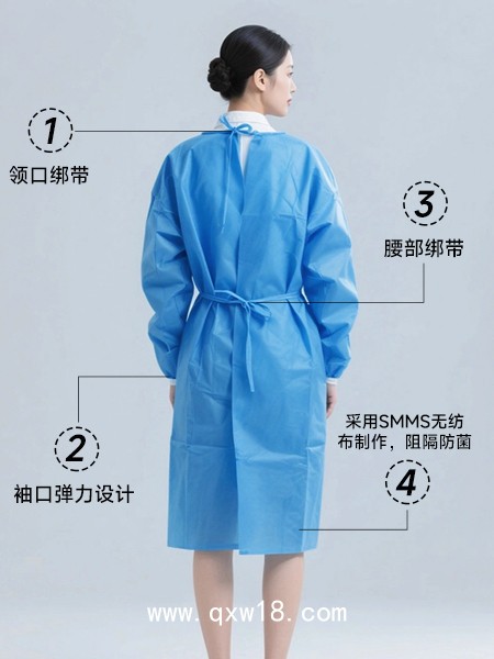 一次性隔離衣無紡布反穿防護(hù)服工作服