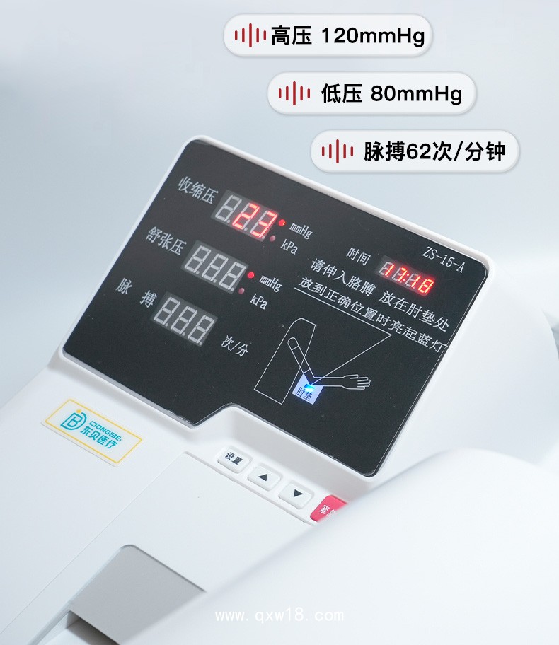 全自動(dòng)電子血壓儀—大屏幕語音播報(bào)操作便捷